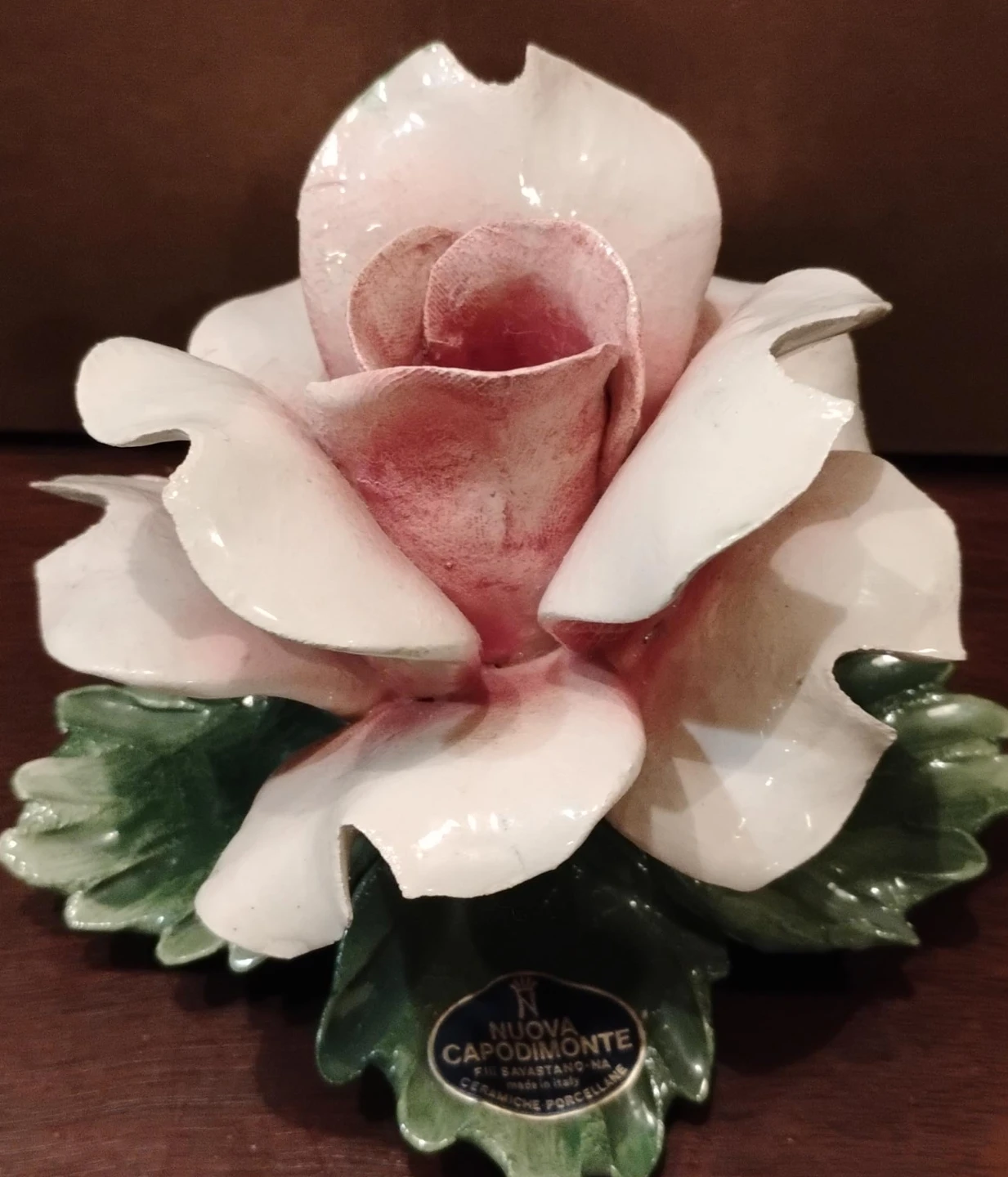 Nuova Capodimonte Porcelain Rose Figurine