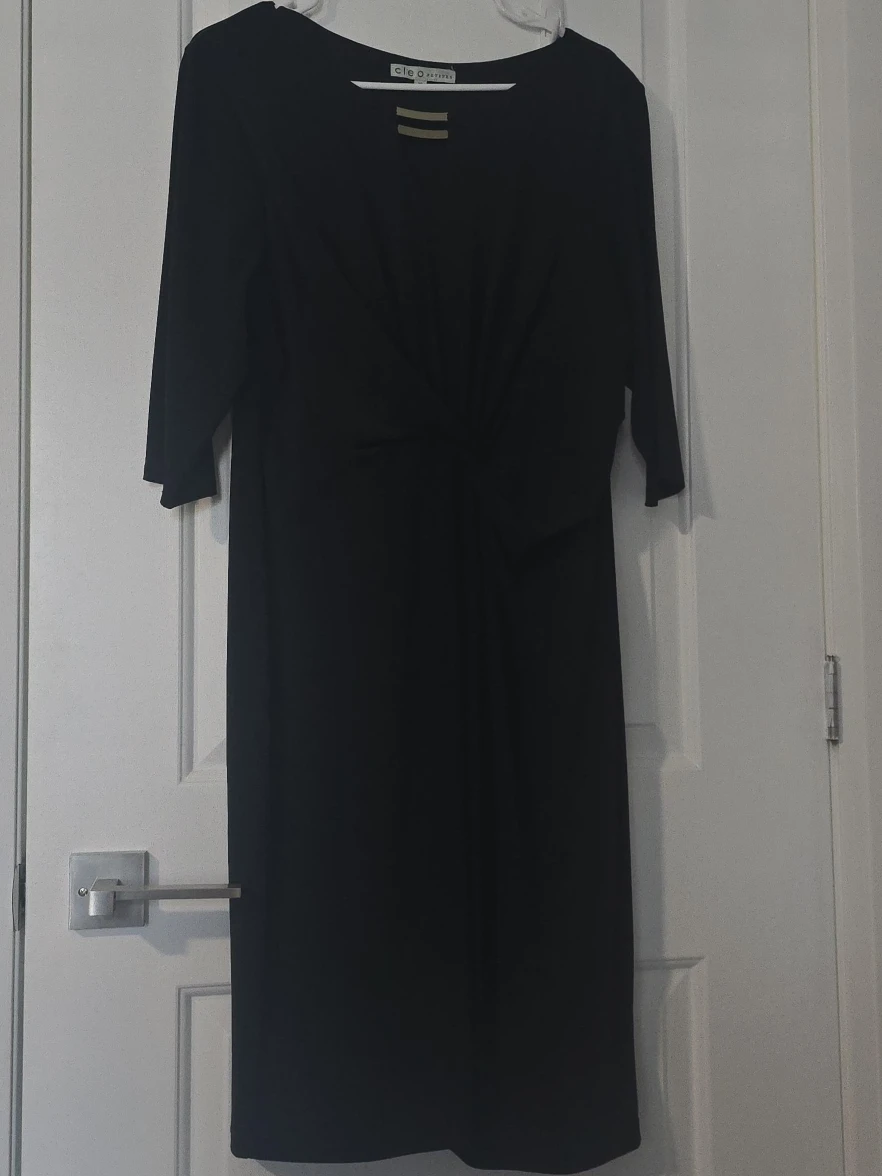 Cleo 3/4 Sleeve Black Dress - Cleo