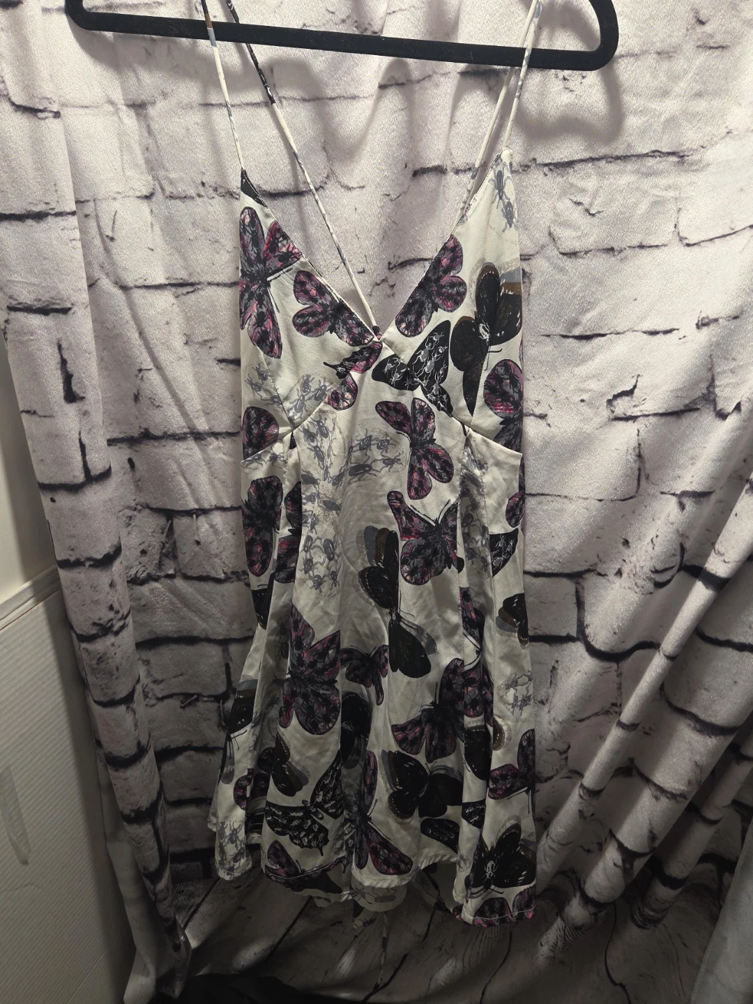 Multi option White Butterfly Print Spaghetti Strap