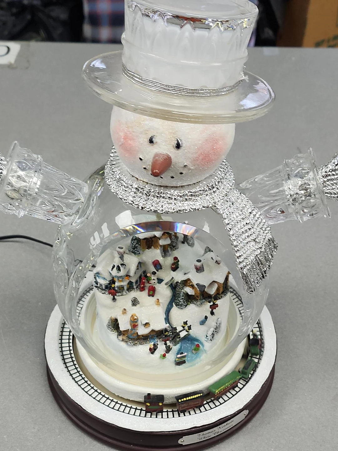 Musical Snowman Scene with Train