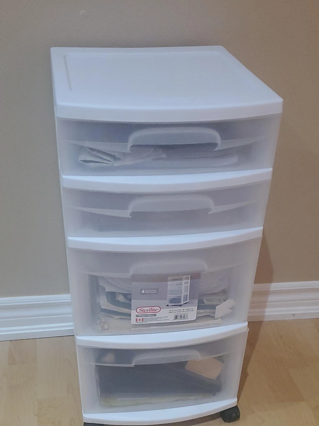 Sterilite 4-Drawer Rolling Storage Cart