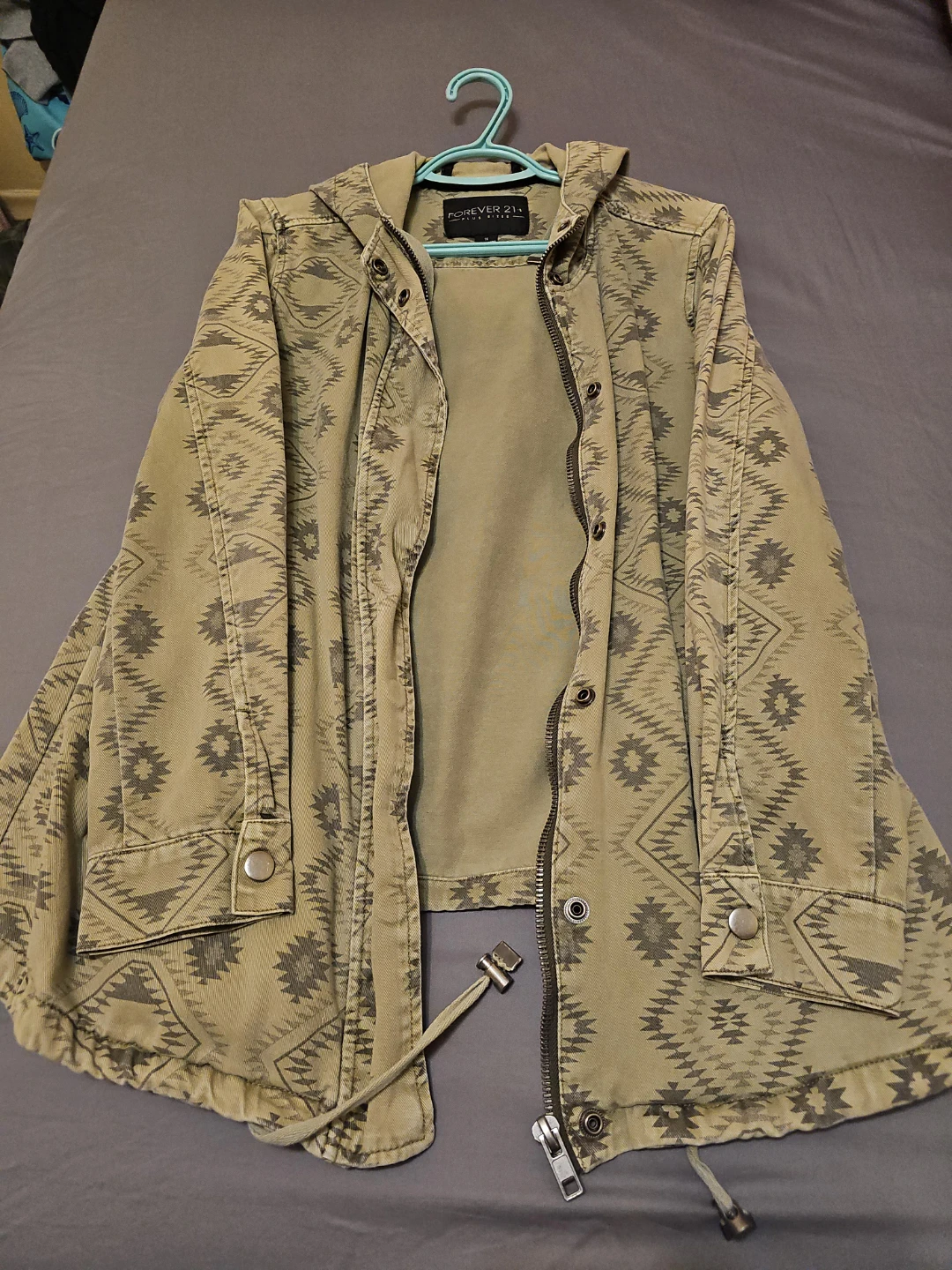 Forever 21 Hooded Aztec Print Jacket