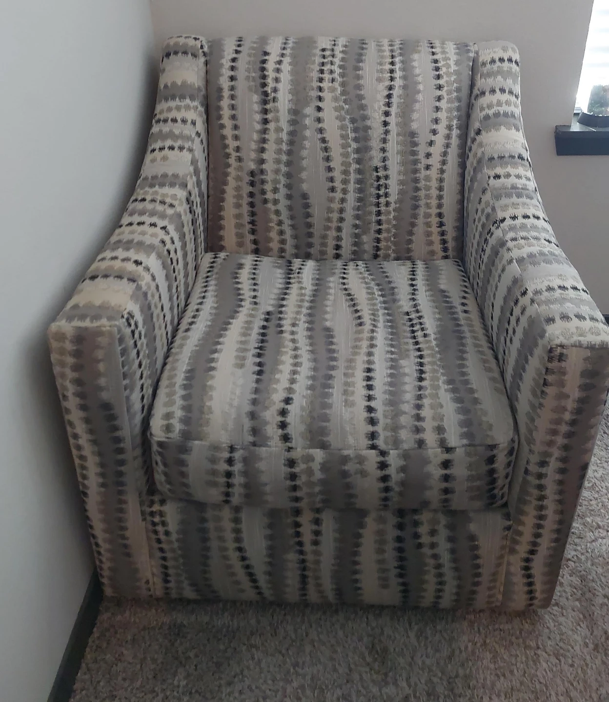 Accent Armchair with Striped Fabric