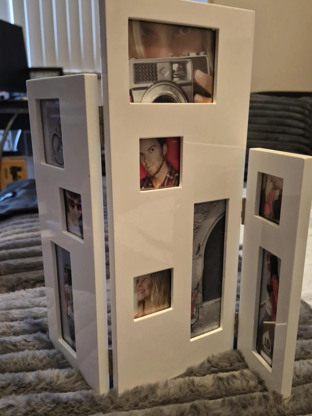 Umbra White Tri-Fold Photo Frame Collage