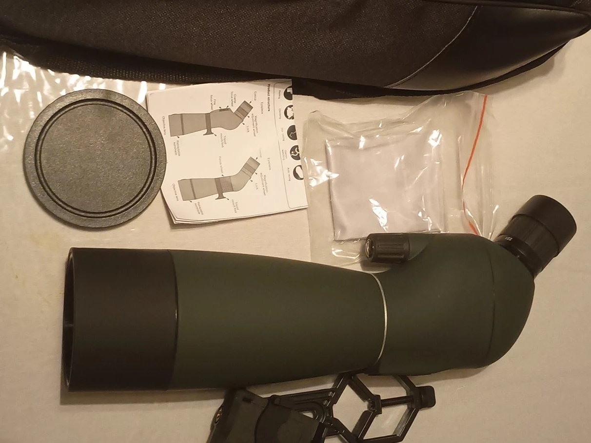 Green Spotting Scope with Case and Accessories