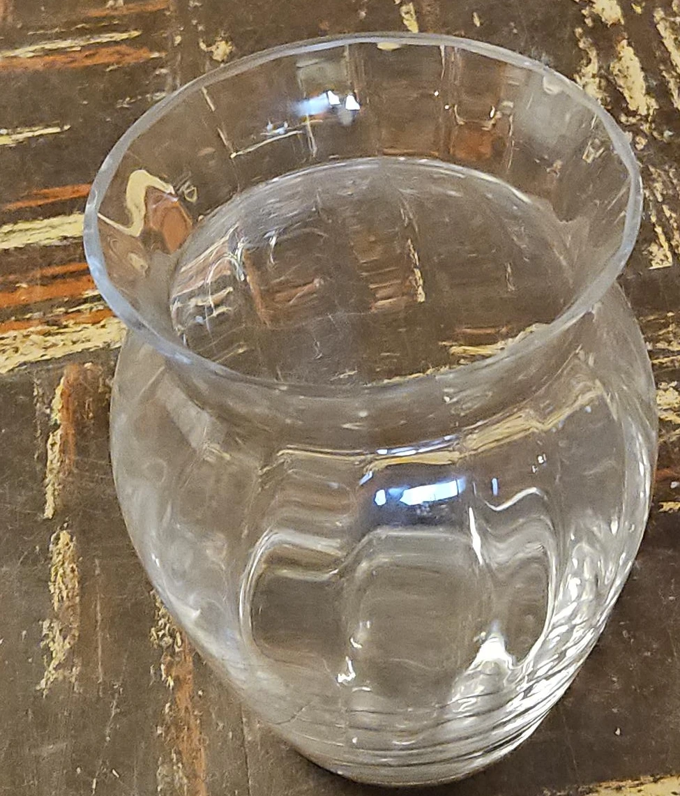 Clear Glass Round Vase
