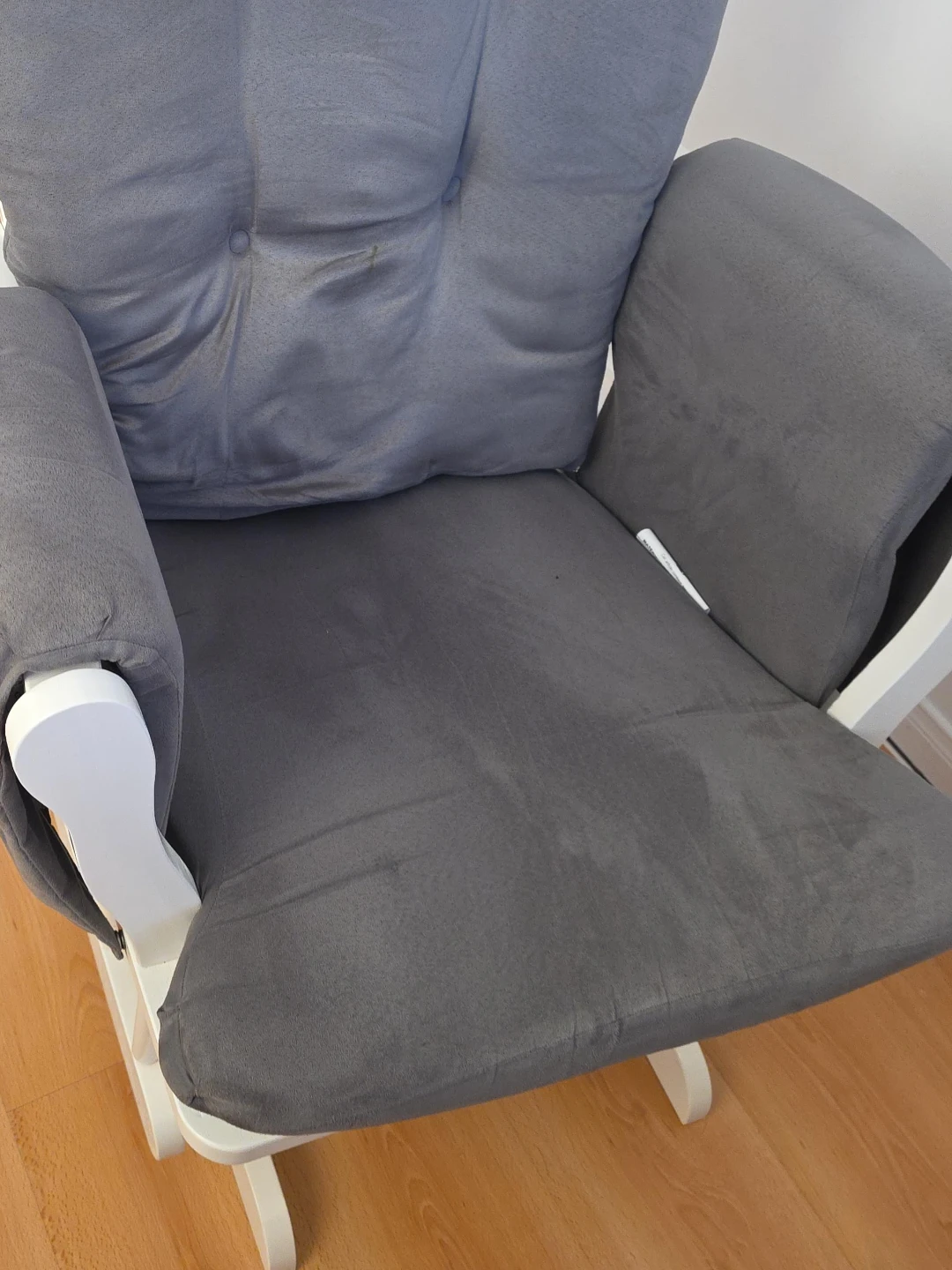 Grey Glider Rocker Chair with Ottoman