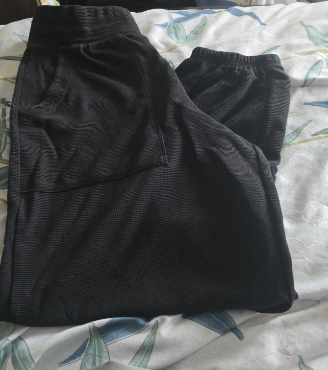 Black Waffle Knit Joggers