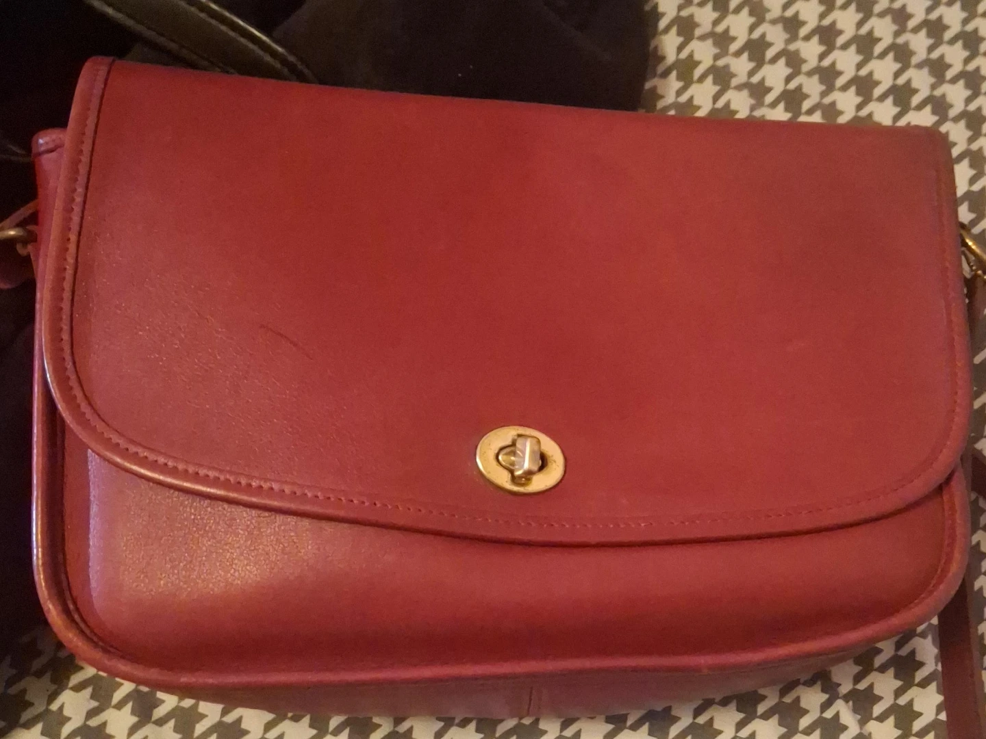 Coach Red Leather Shoulder Bag