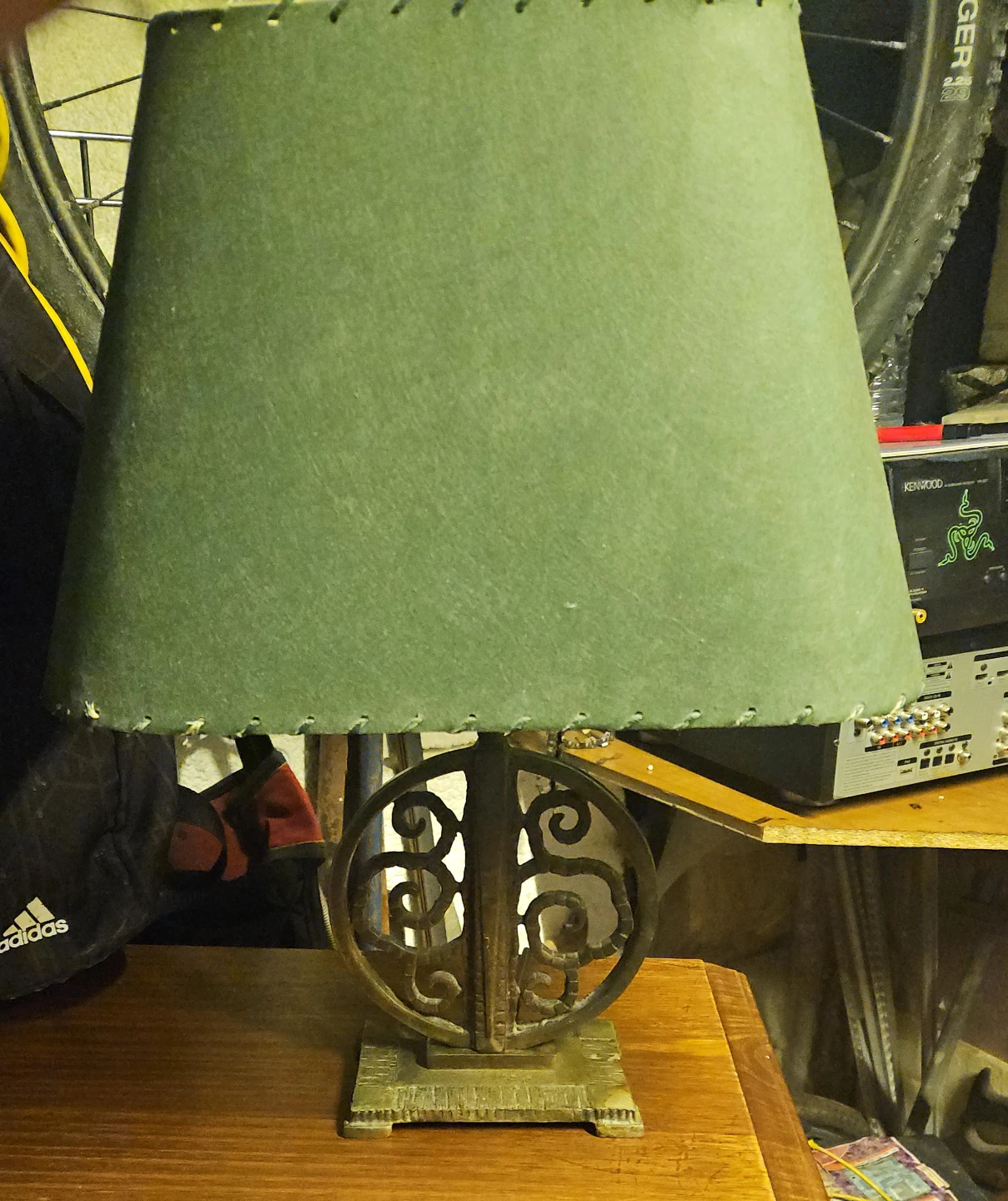 Vintage Desk Lamp with Green Shade