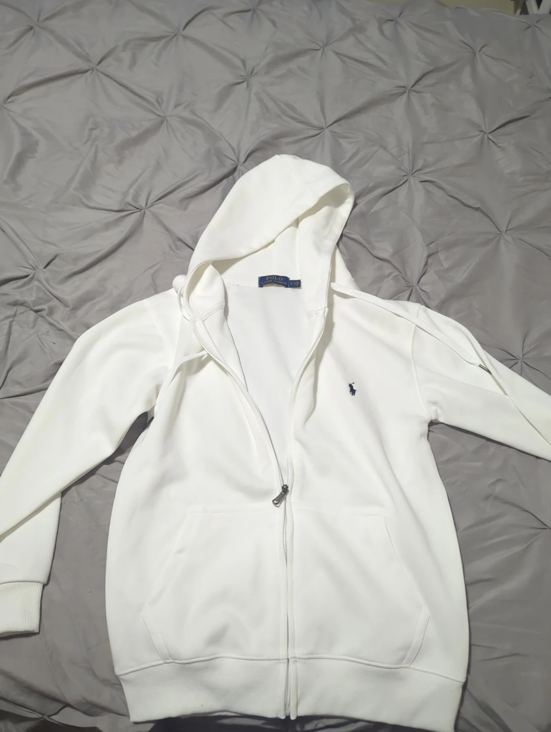 White Polo Ralph Lauren Zip-Up Hoodie
