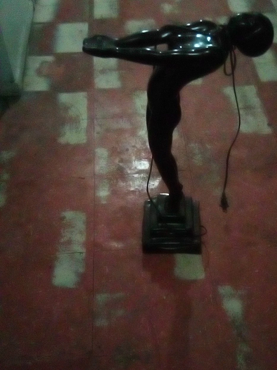 Black Art Deco Dancer Lamp