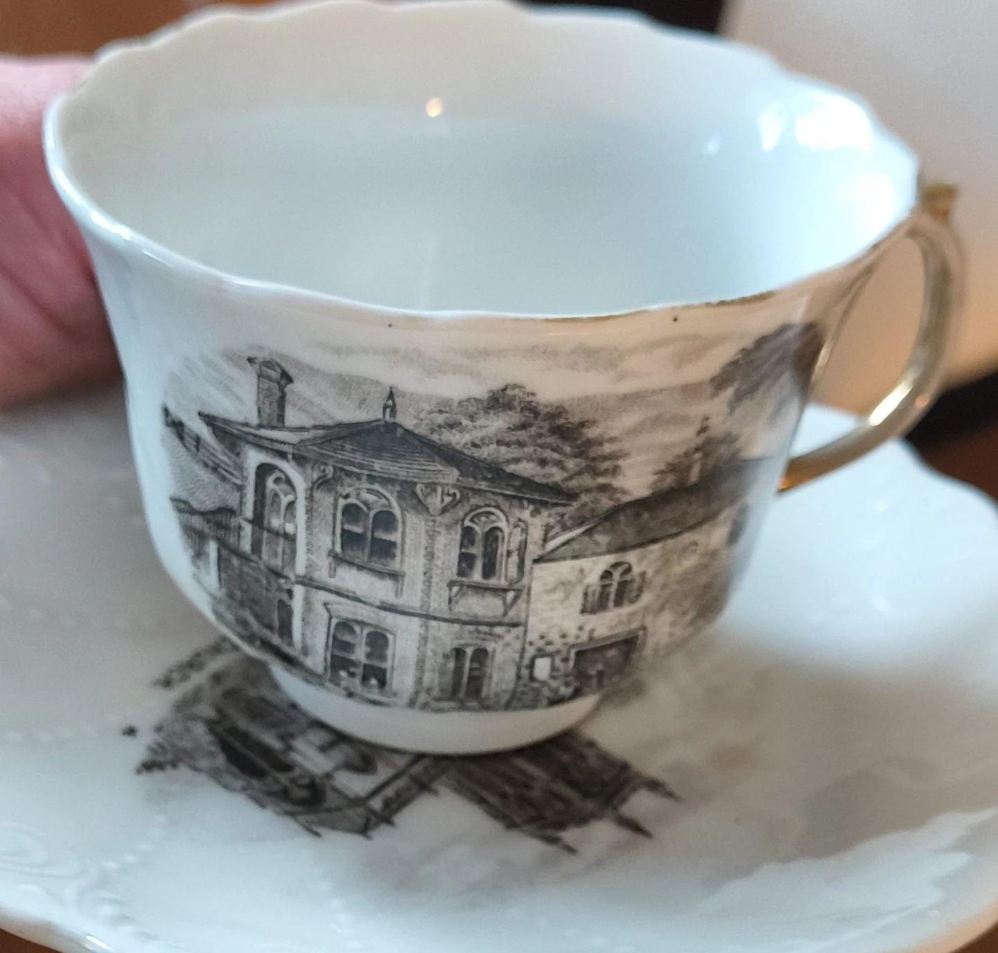 Vintage Tea Cup and Saucer - Malvern Priory Church Design