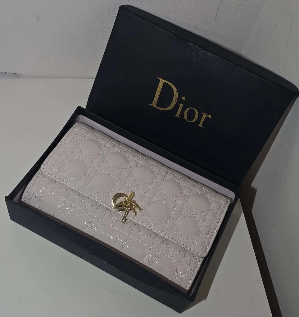 Dior Patent Leather Wallet with Chain