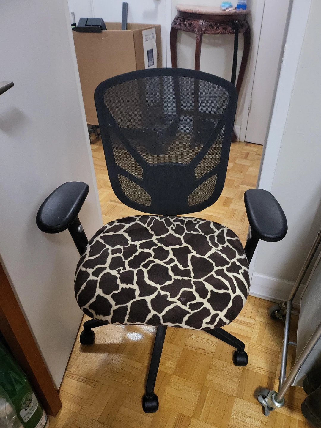 Office Chair with Giraffe Print Seat