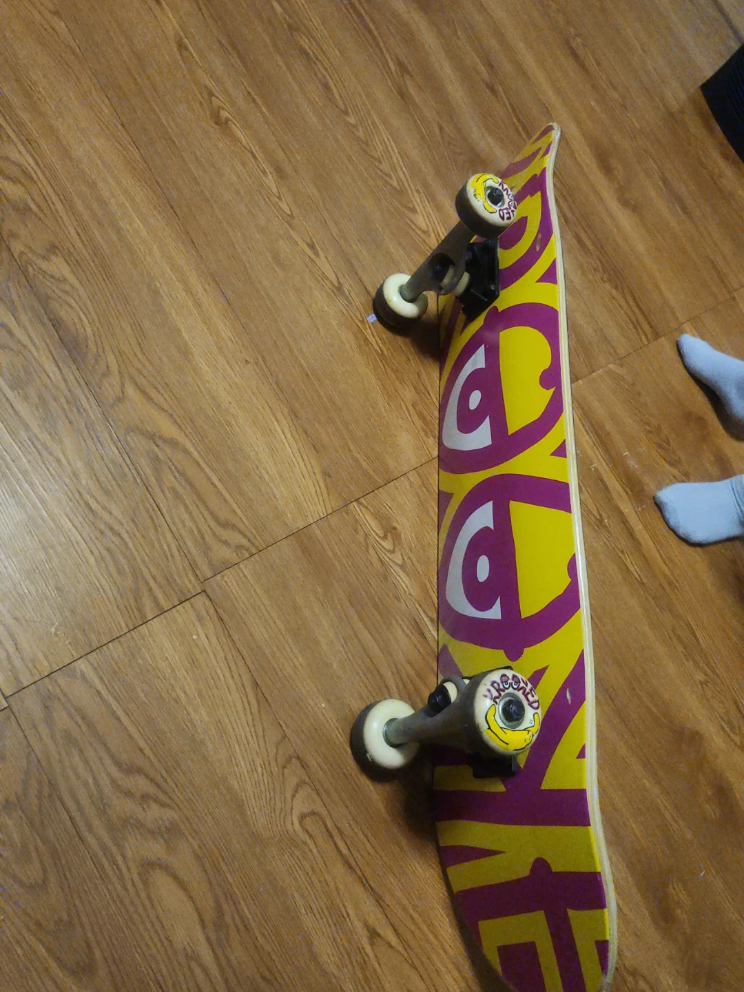 Yellow and Purple Skateboard