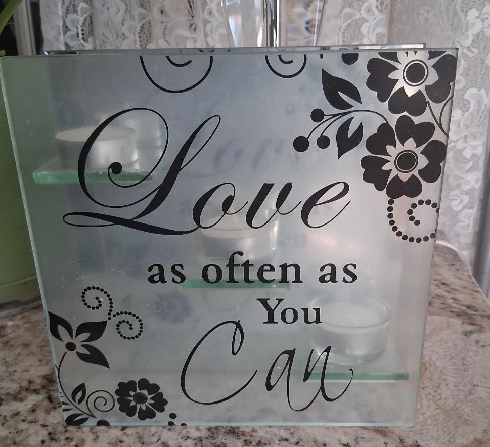 Frosted Glass Tea Light Holder, Levelled - photo 3