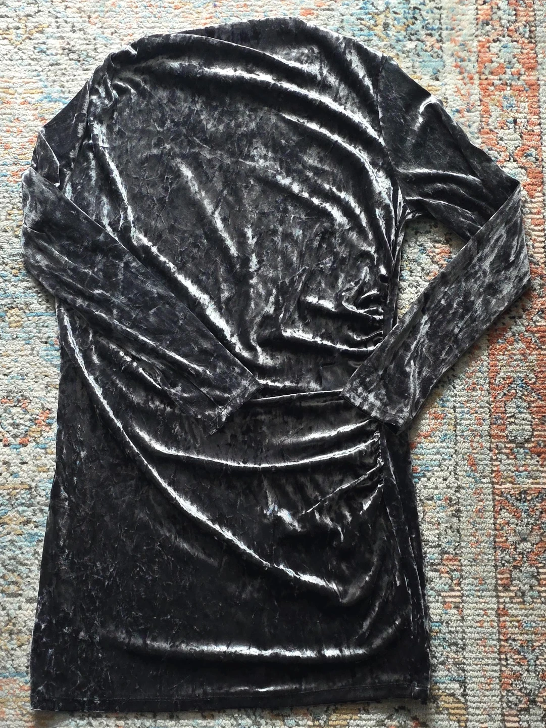 Grey Velvet Mini Dress