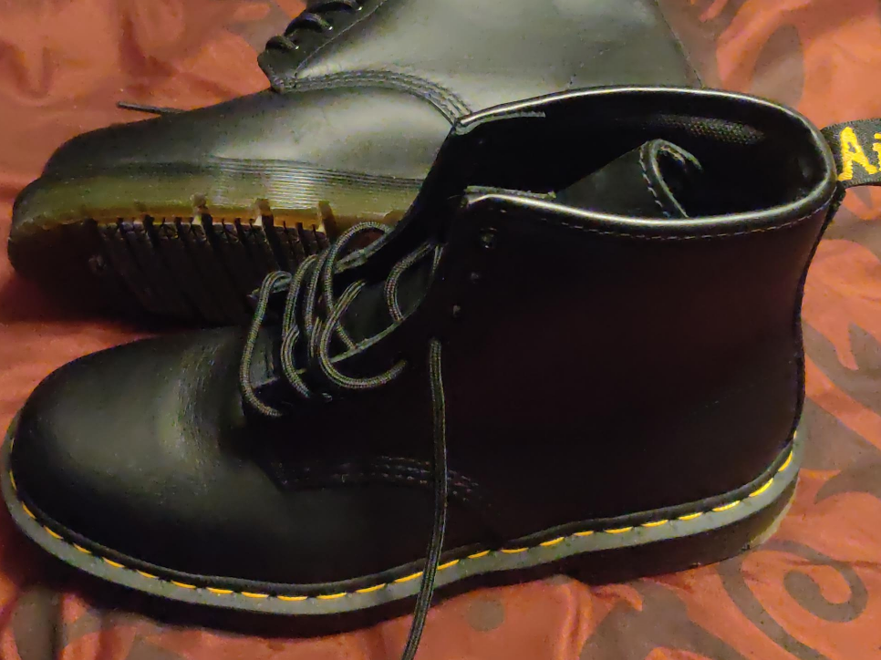 Dr. Martens Black Leather Lace-Up Boots