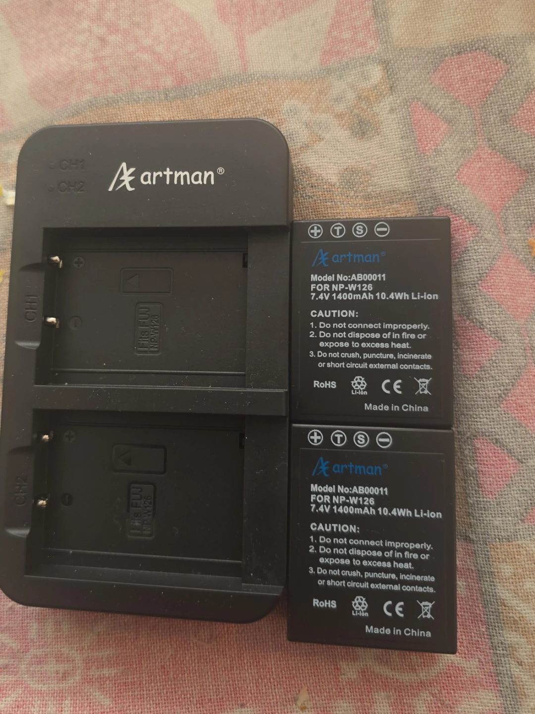 Artman Dual Battery Charger with 2 NP-W126 Batteries