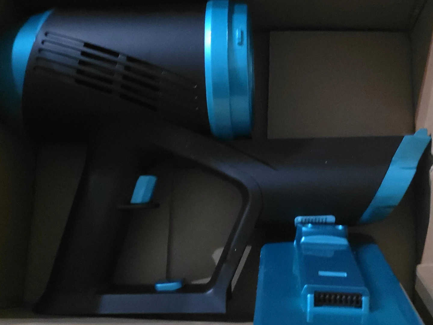 Black and Blue Handheld Vacuum Cleaner with Charging Base
