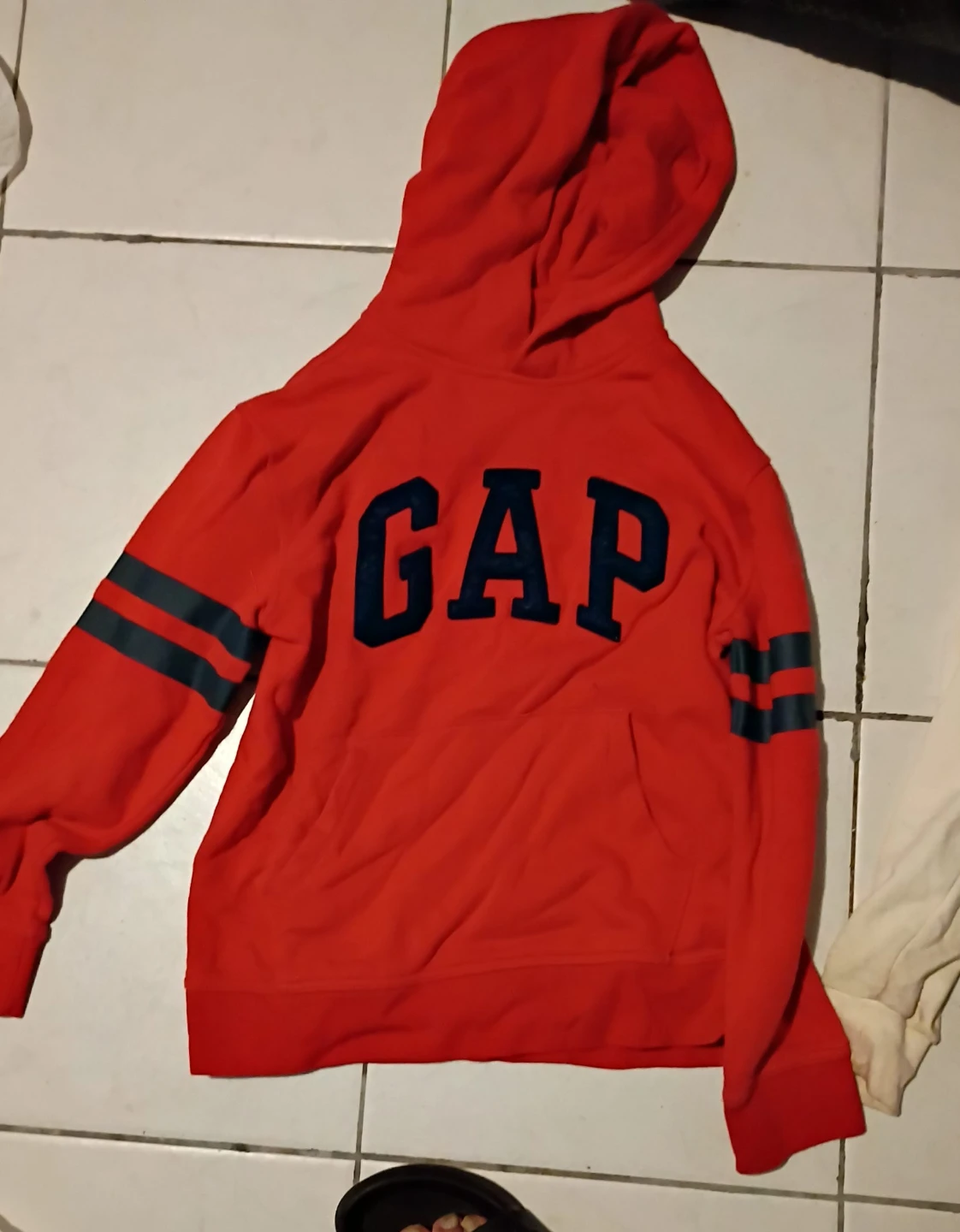Gap Red Hoodie with Blue Stripe Details
