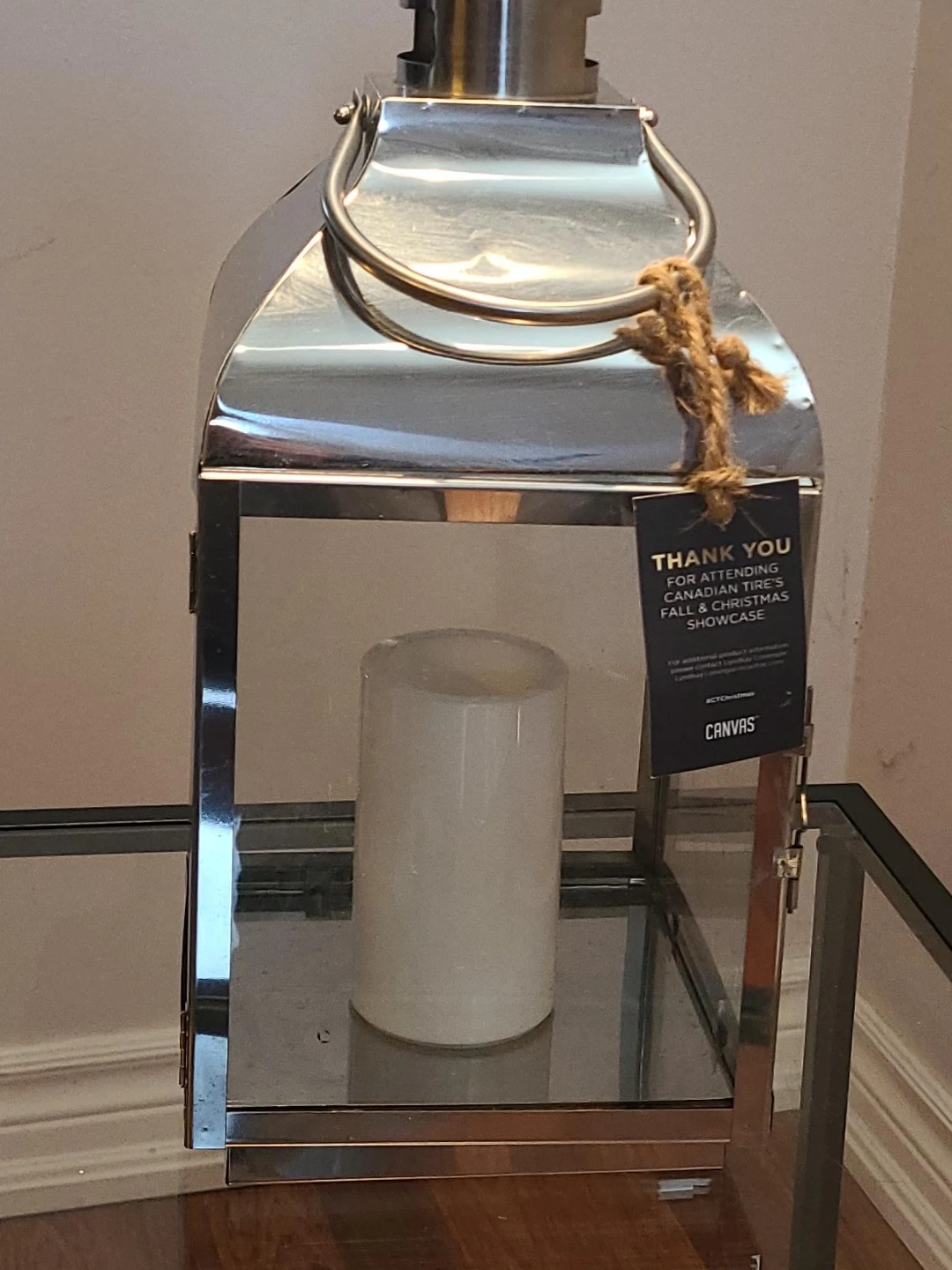 Canvas Lantern with LED Candle