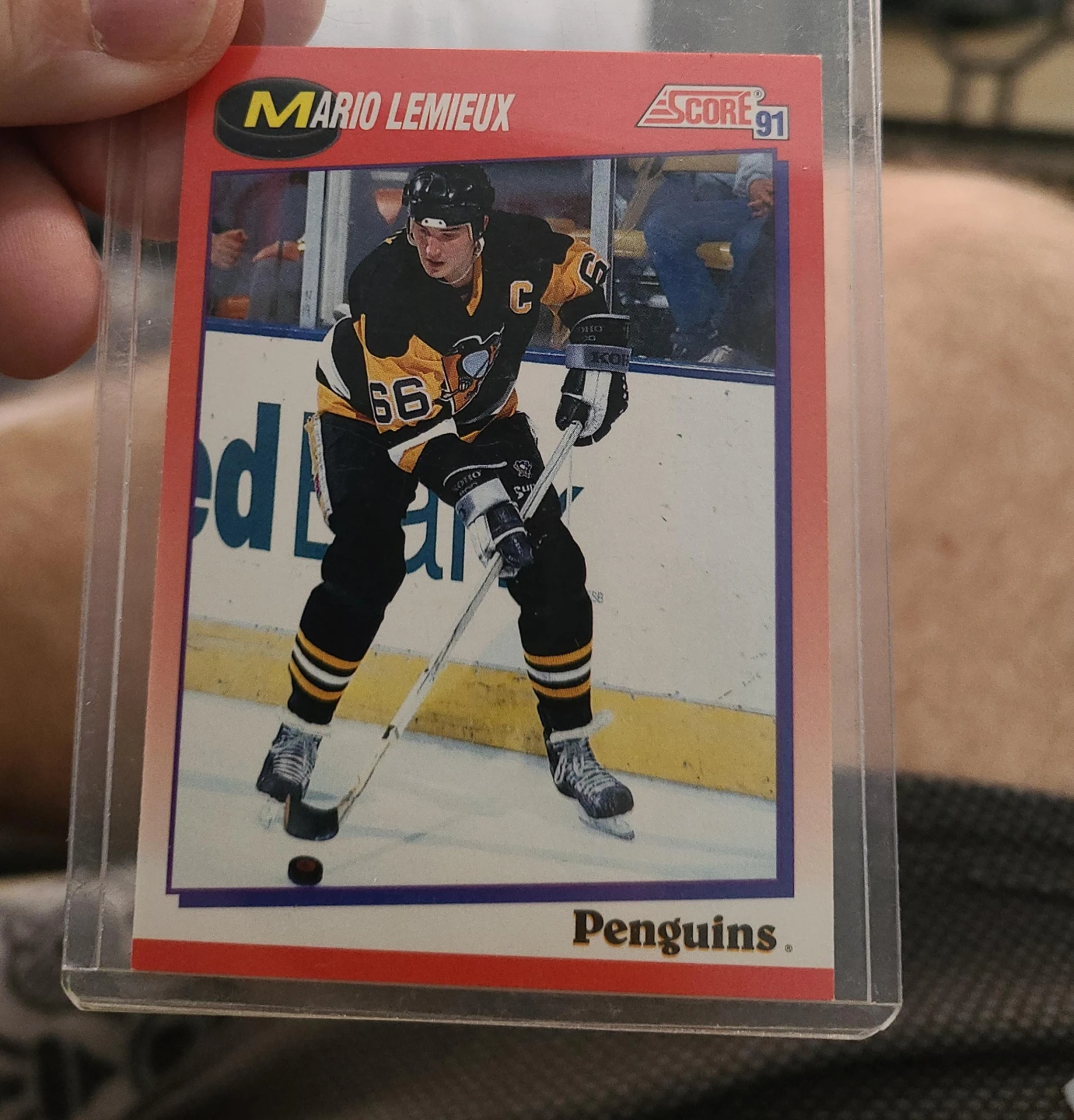 1991 Score Mario Lemieux Hockey Card