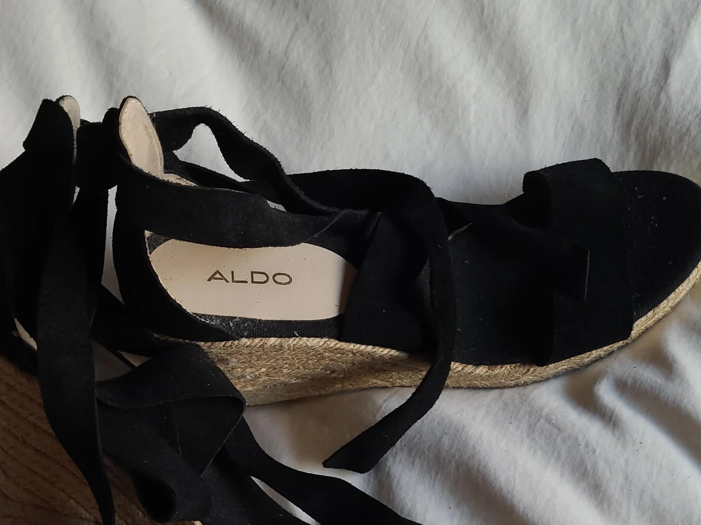 🏆ALDO Black Espadrille Wedge Sandals with Ties🏆 - photo 2