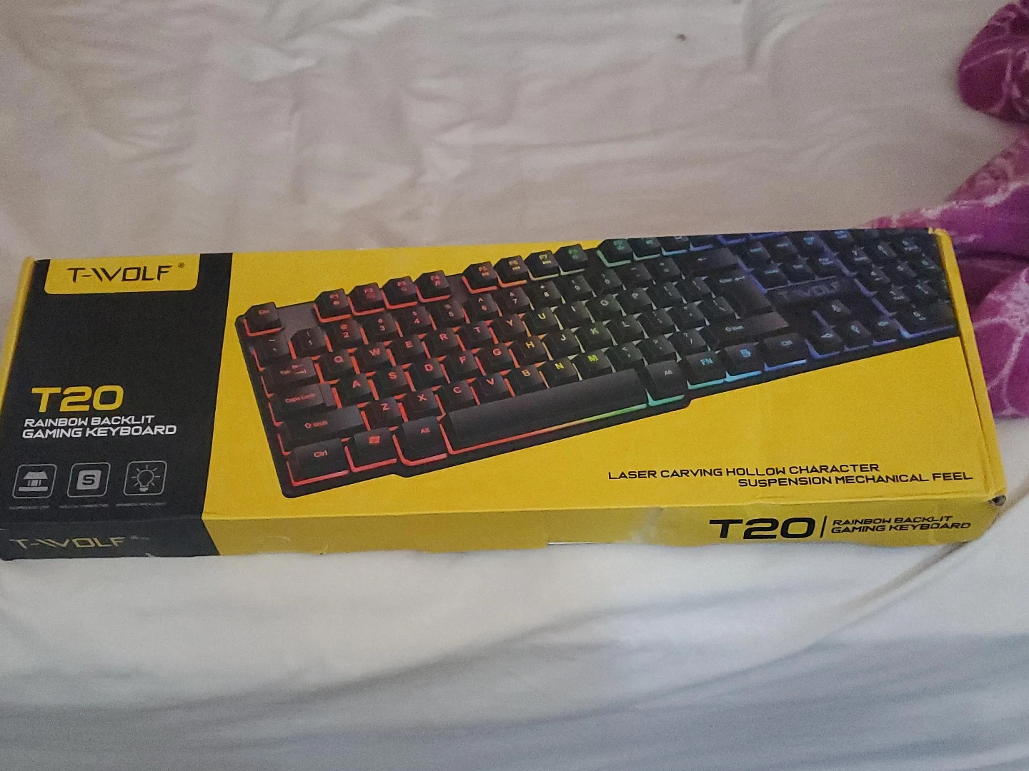 T-Wolf T20 Rainbow Backlit Gaming Keyboard