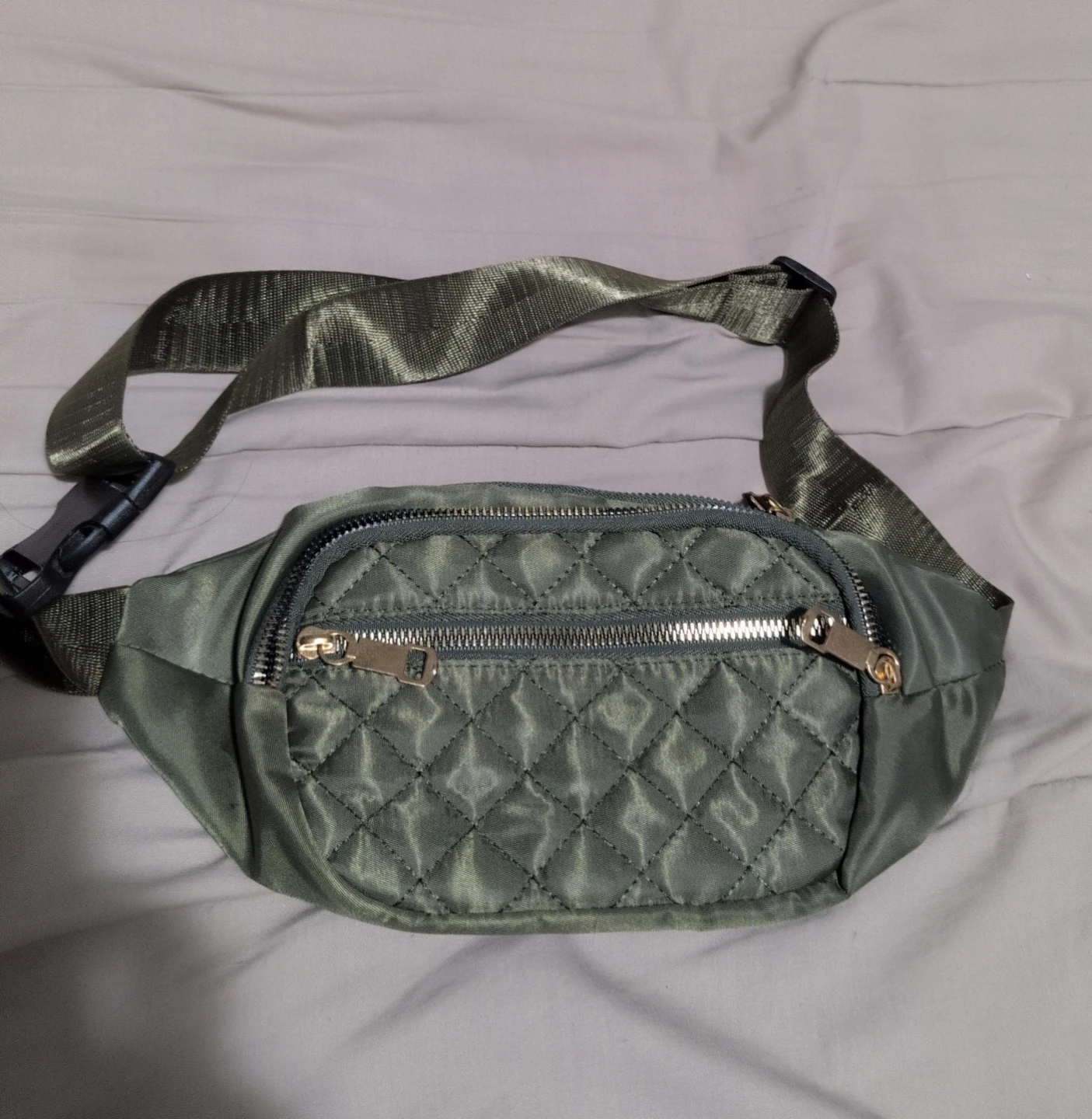 Quilted Fanny Pack - Olive Green