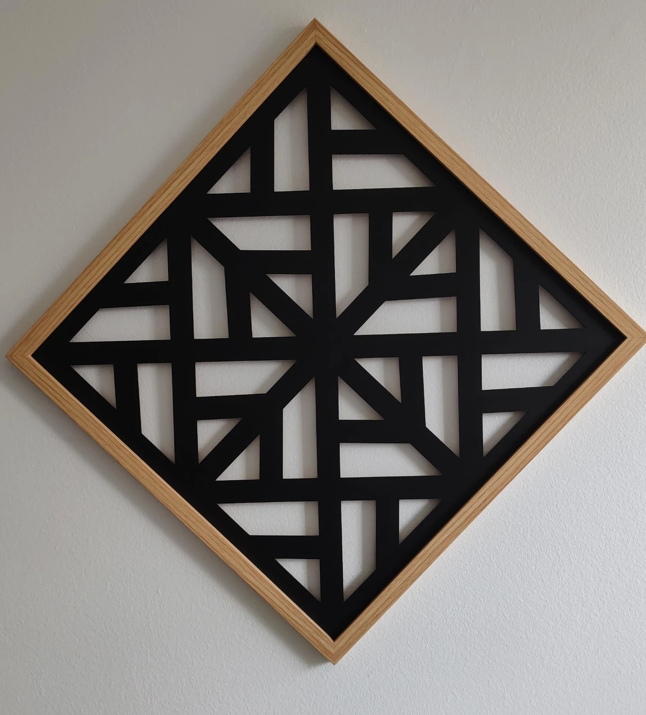 Geometric Wood Framed Wall Art - Black