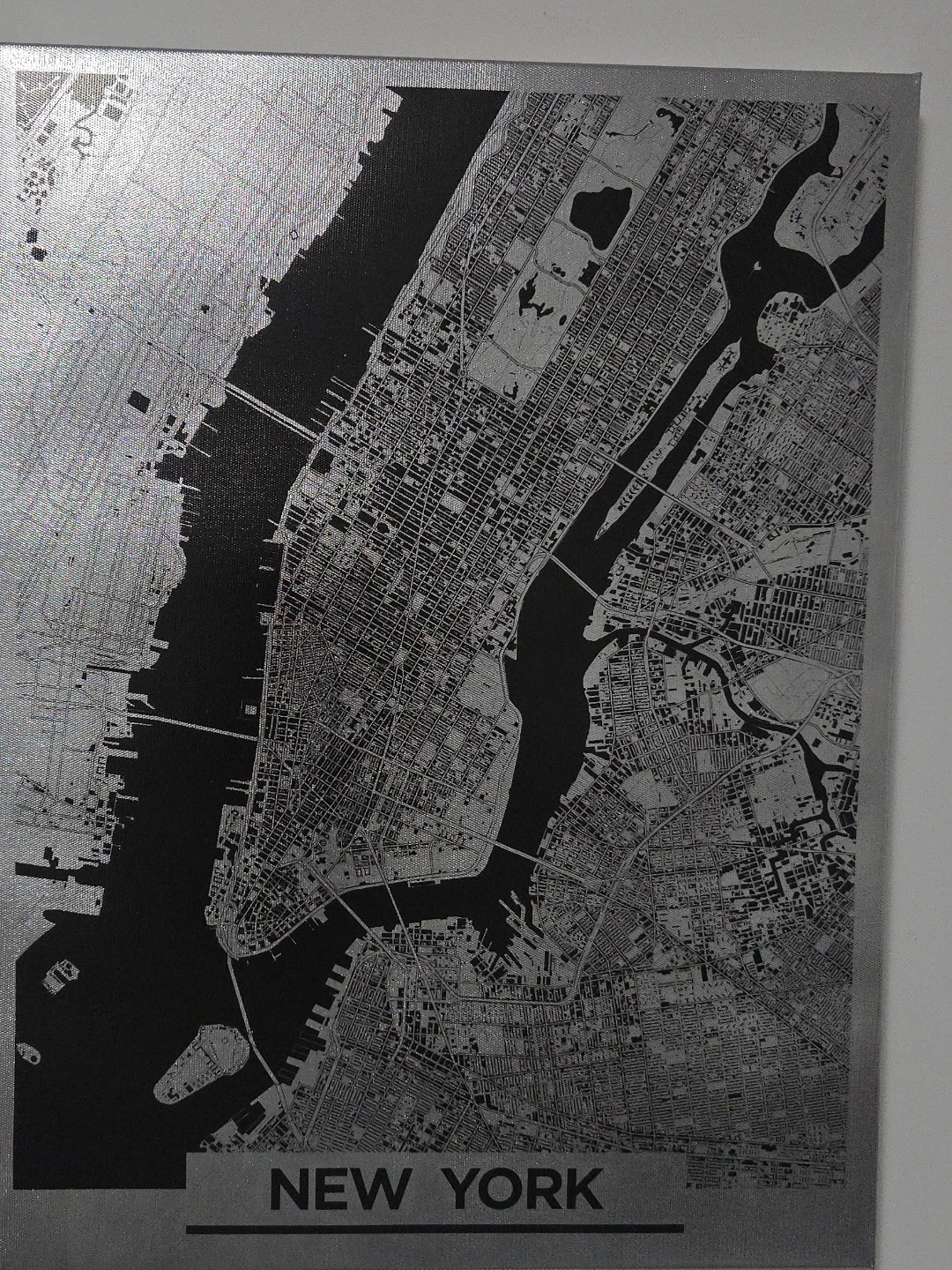 New York City Map Canvas Wall Art