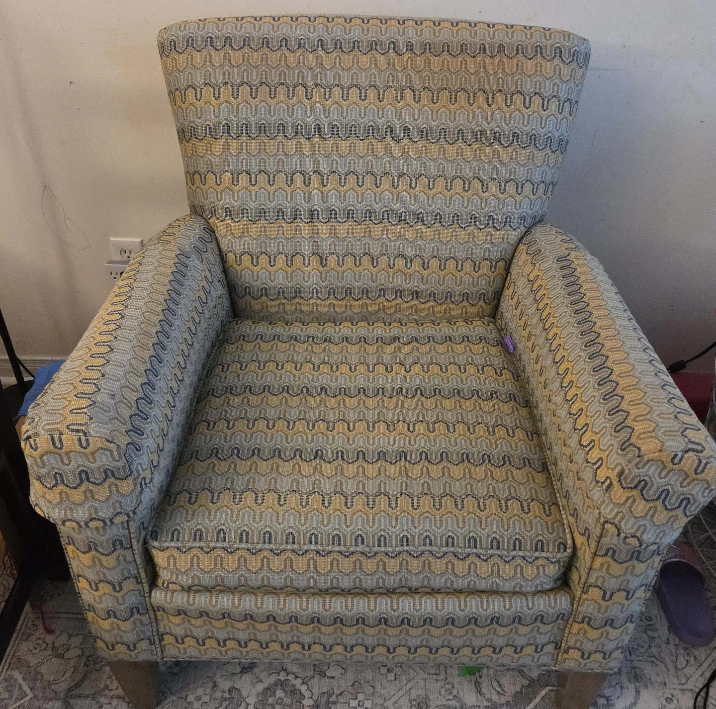 Accent Armchair with Geometric Pattern