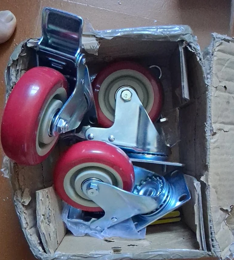 3X Heavy Duty Caster wheels with kick stop&assorted hardware