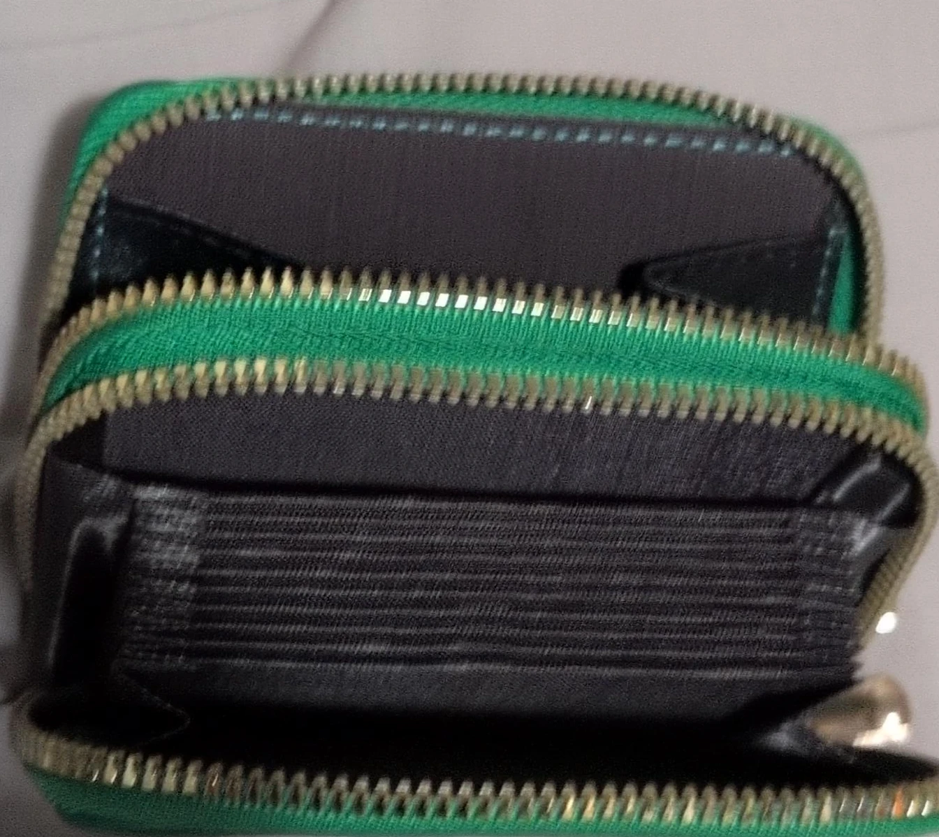 Green Zipper Wallet