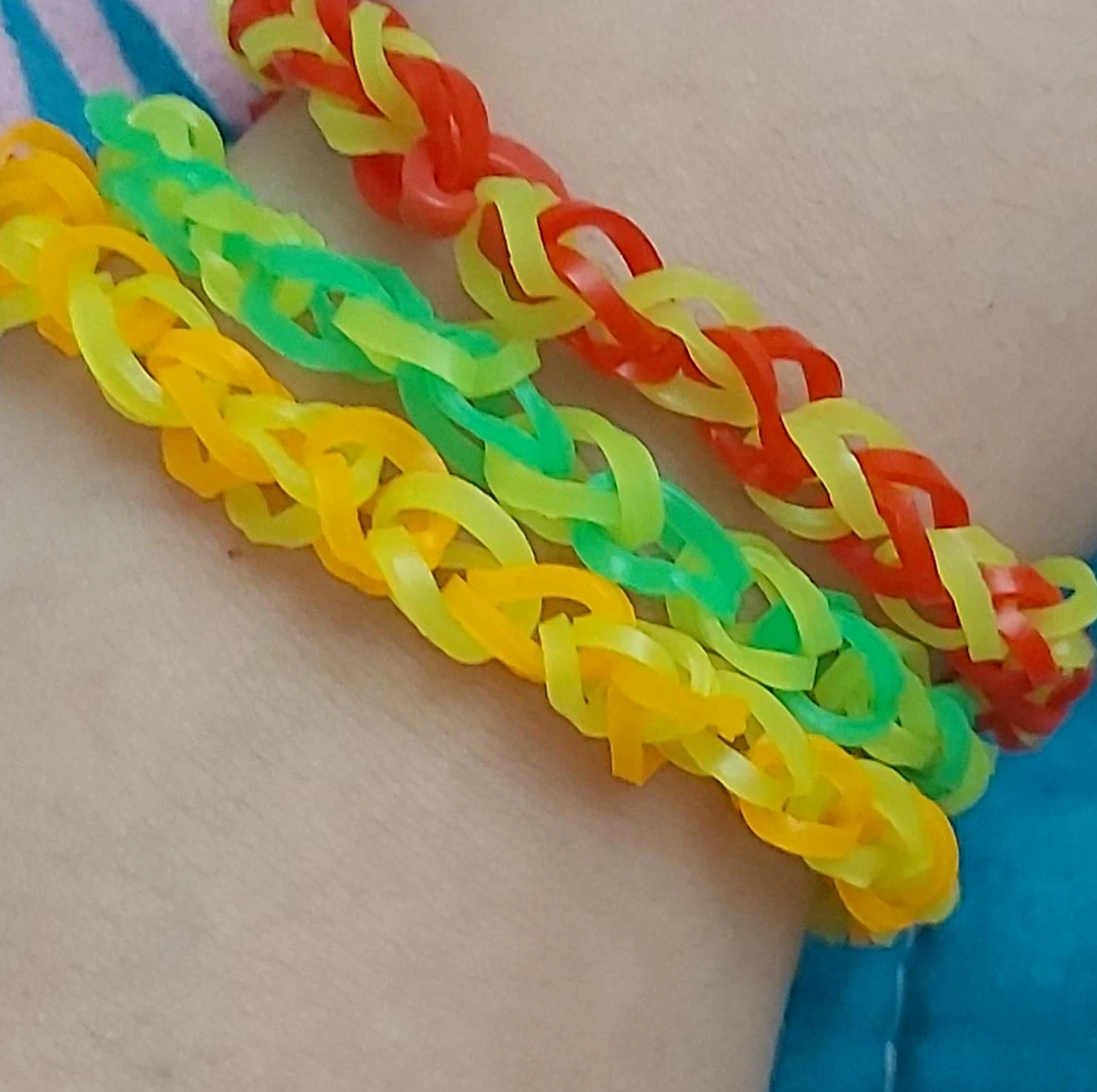 Set of 3 Rainbow Loom Style Bracelets