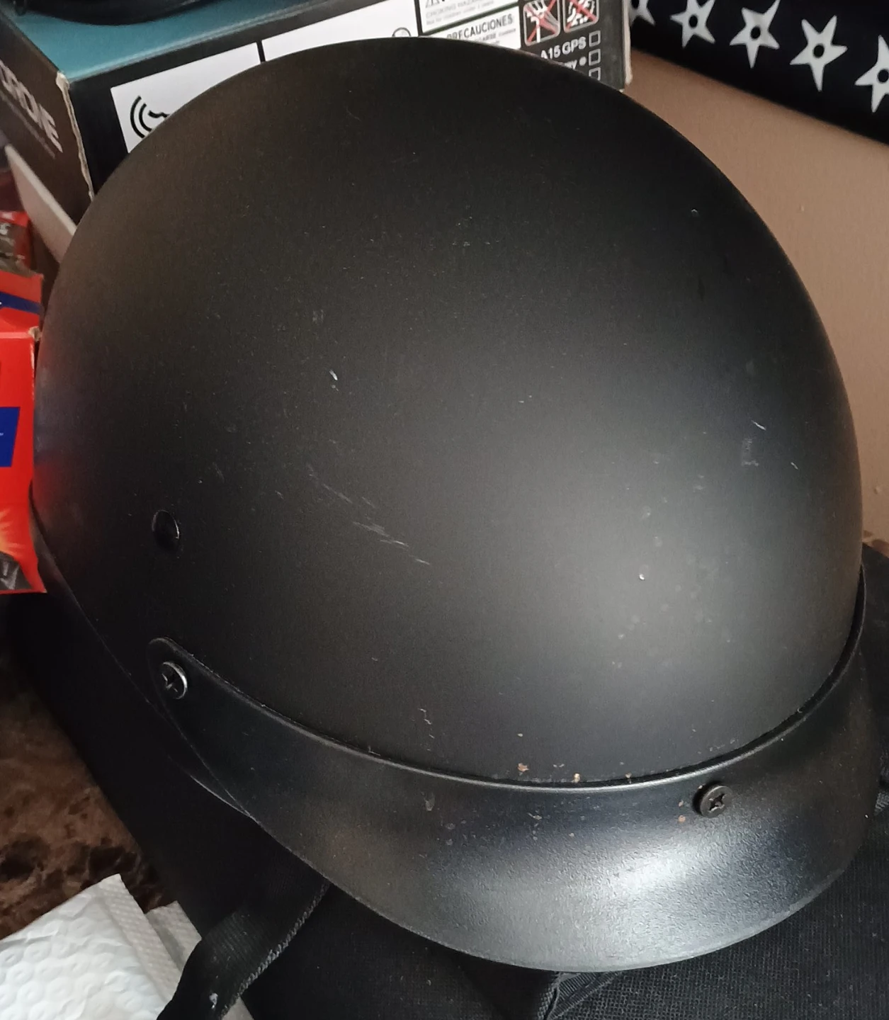 Black Motorcycle Helmet with Visor