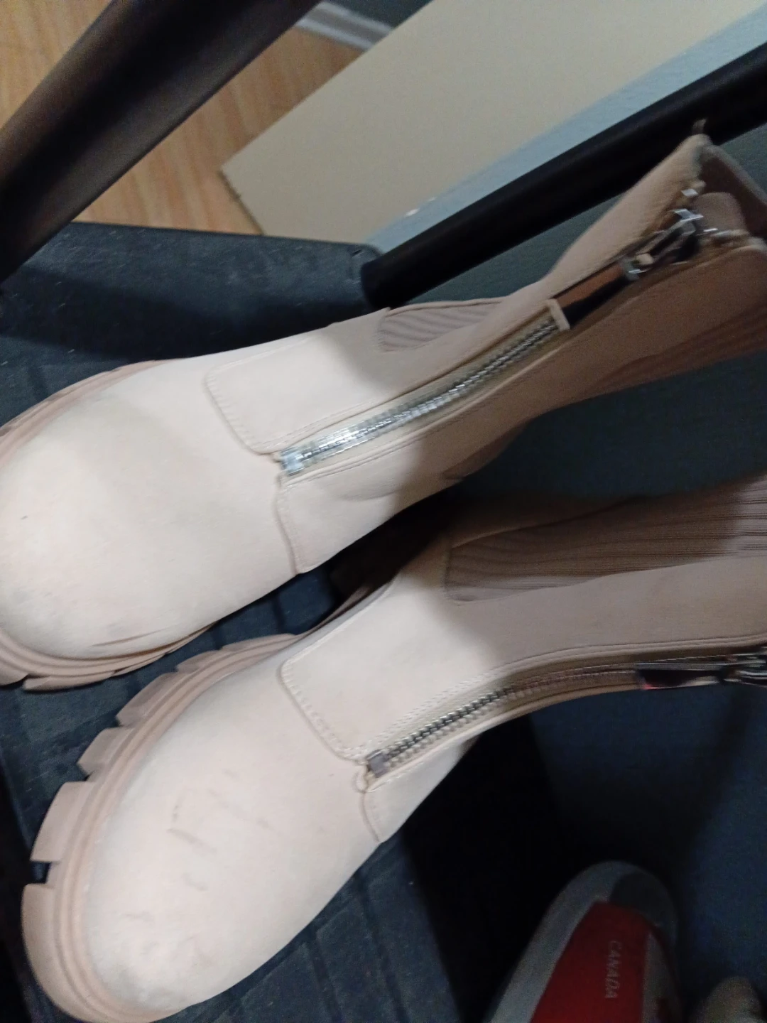 Women's Tan Zip-Front Ankle Boots - photo 4