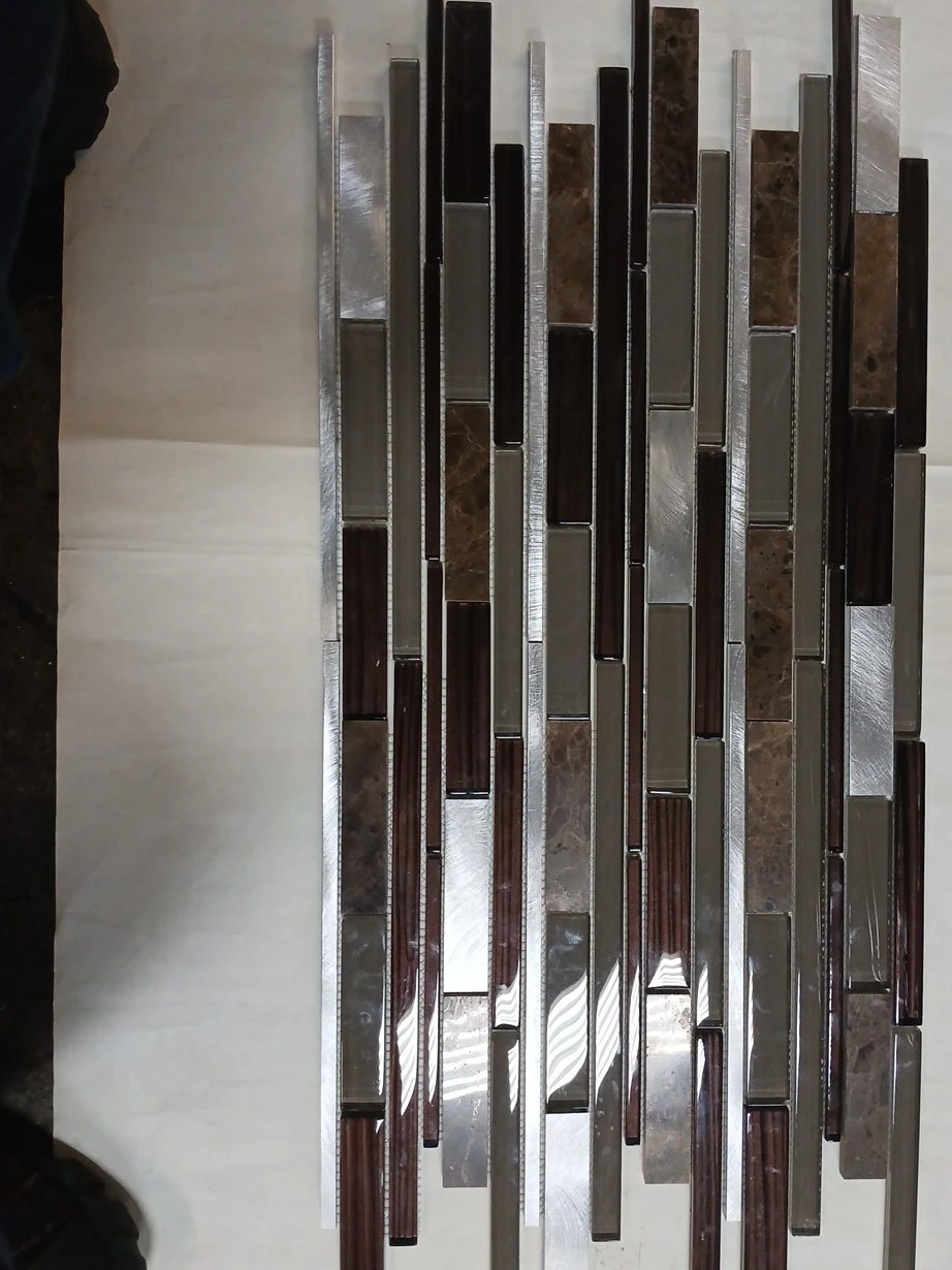 Mosaic Tile Sheet - Mixed Brown, Grey, and Silver