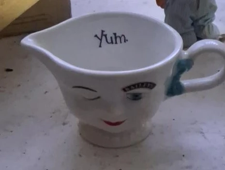 Baileys "Yum" Creamer Pitcher with Face Design