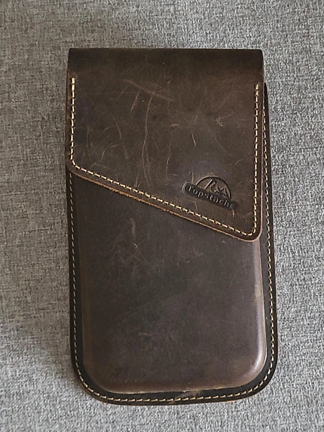 Topstache Brown Leather Pouch