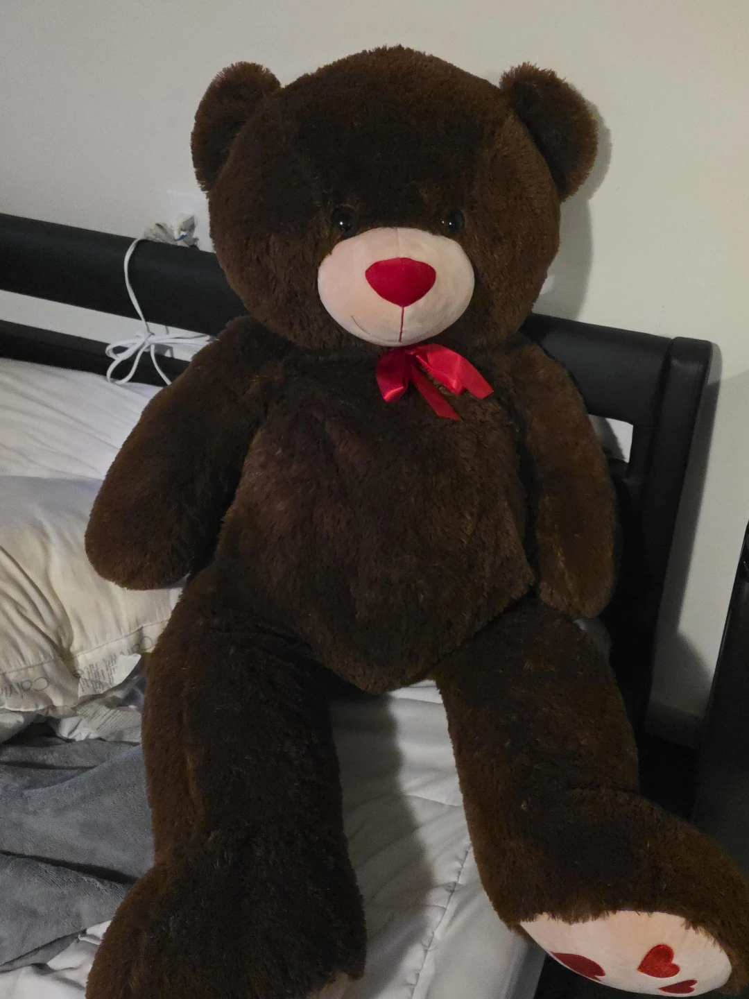 Brown Teddy Bear with Red Bow