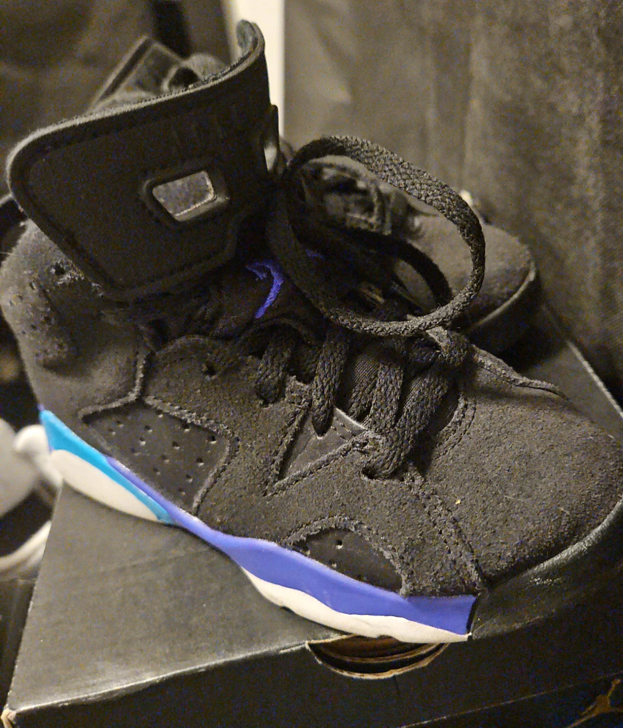 Air Jordan 6 Retro TD Black Blue Shoes