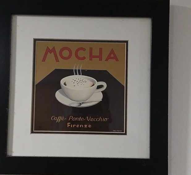 Framed "Mocha Caffe Ponte Vecchio Firenze" Wall Art