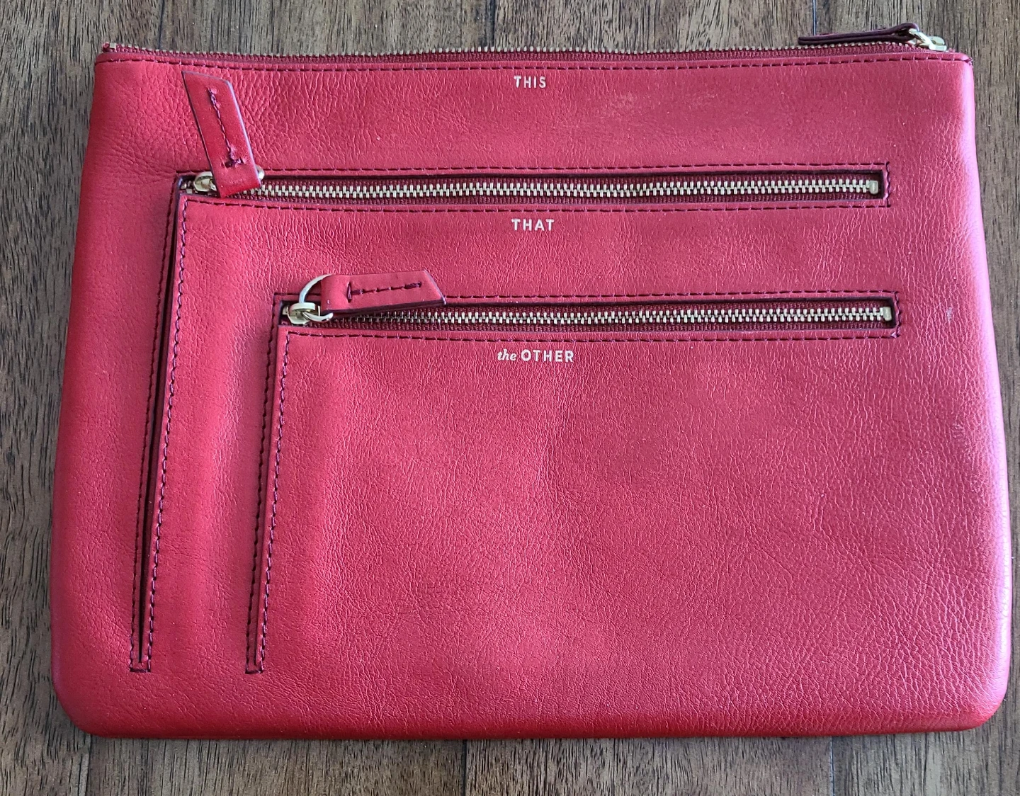Fossil Red Leather Clutch Bag
