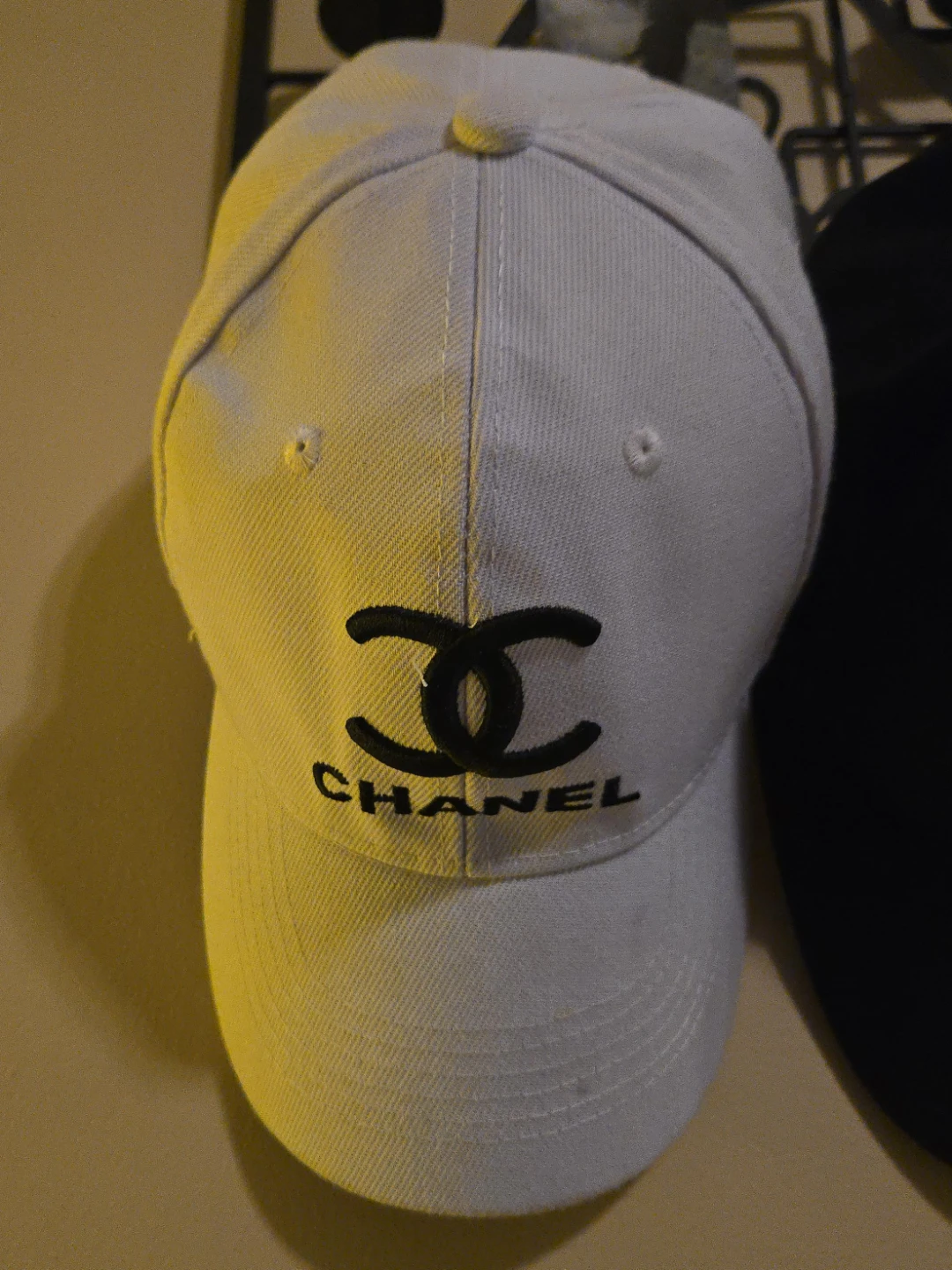 White Chanel Baseball Cap