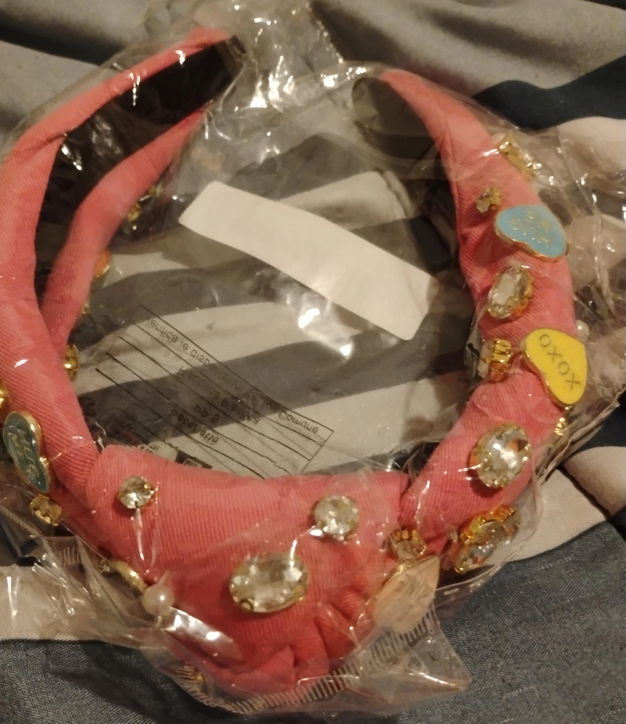 Pink Beaded Headband