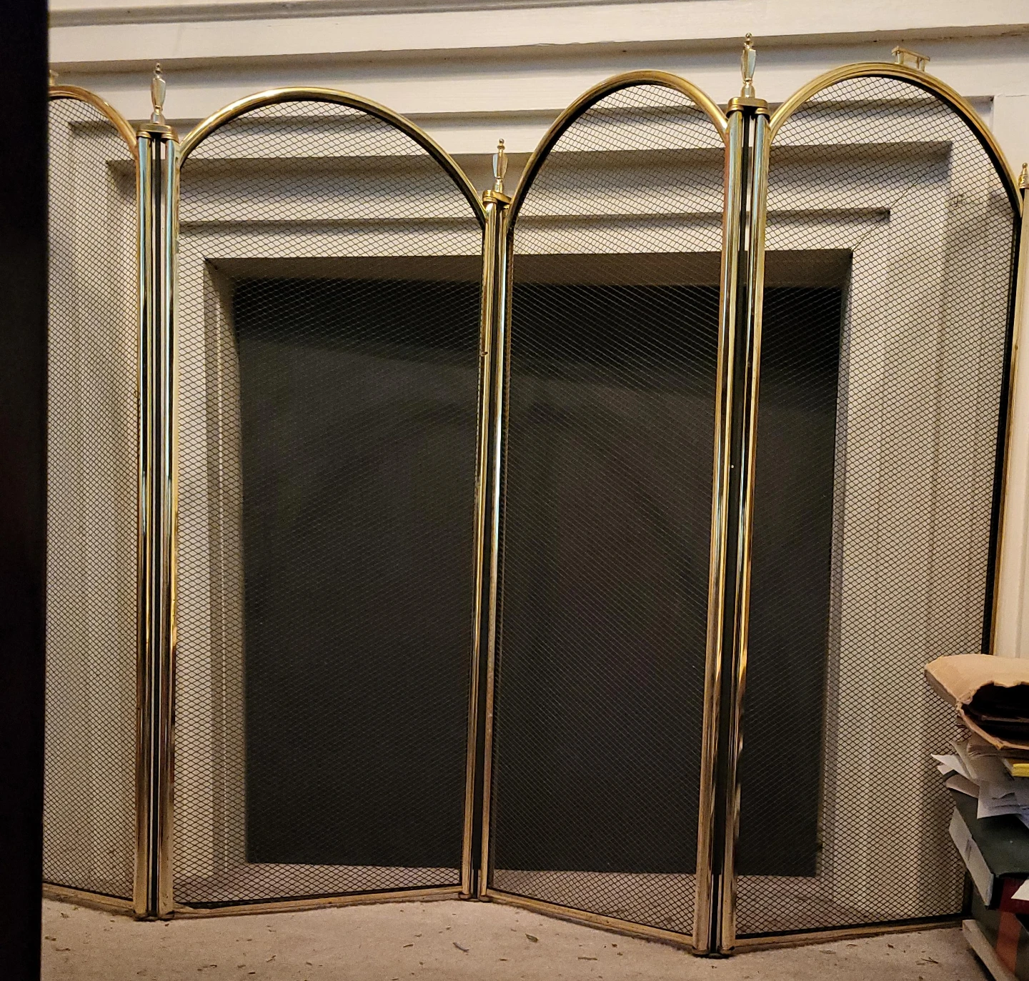 Folding Brass Fireplace Screen 🥕