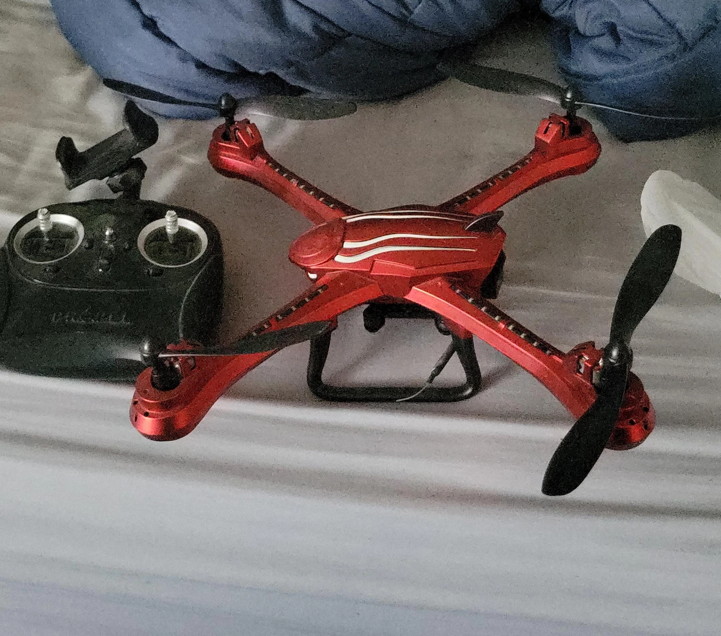 Red Drone with Remote Control